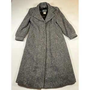 Westfield Vintage Grey Wool Blend Tweed Long Coat Overcoat Made in Canada Sz 10
